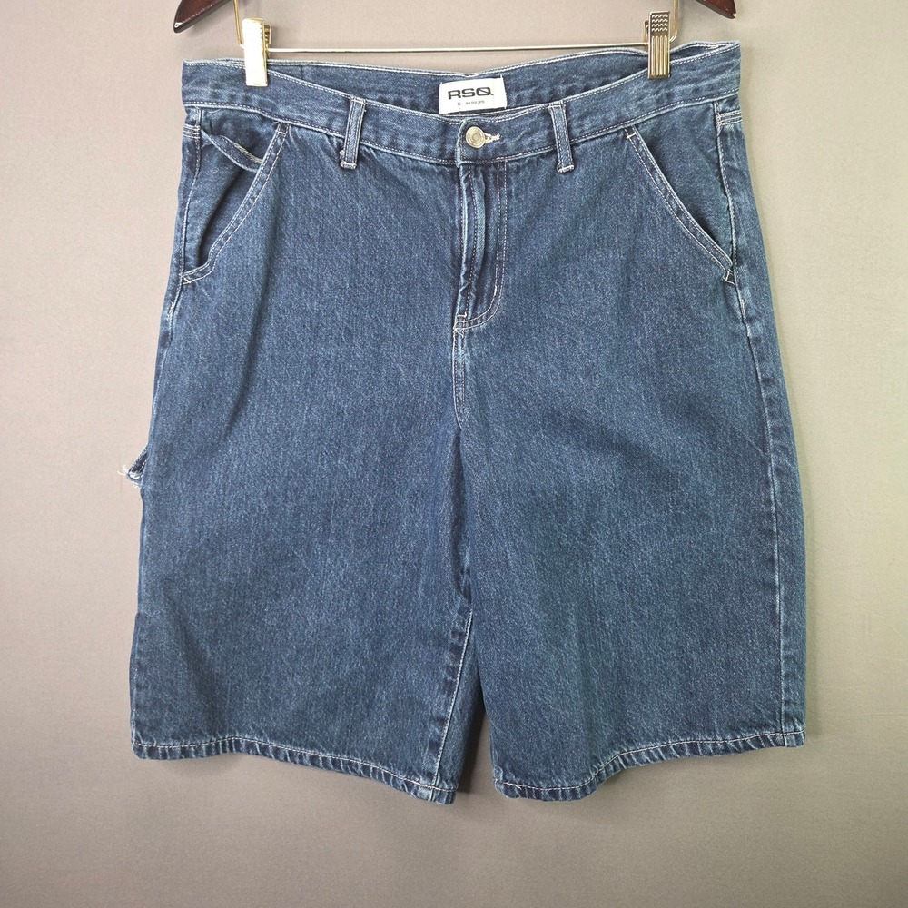 RSQ Denim Shorts Carpenter Jorts Size 30 Low Rise Skater Utility 100% Cotton